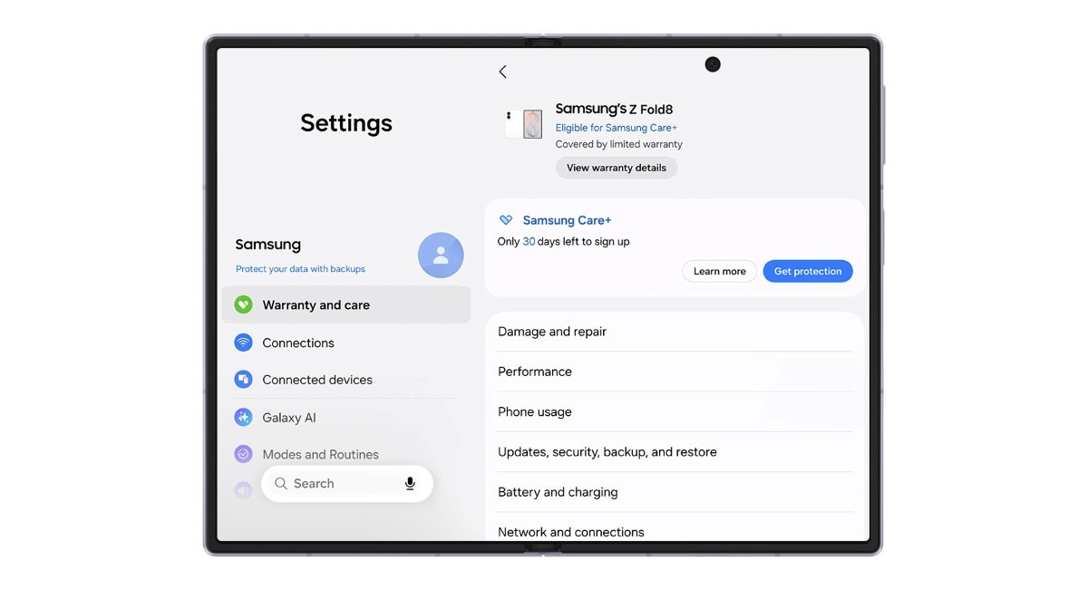 Samsung details the new Warranty and care menu in One UI 9