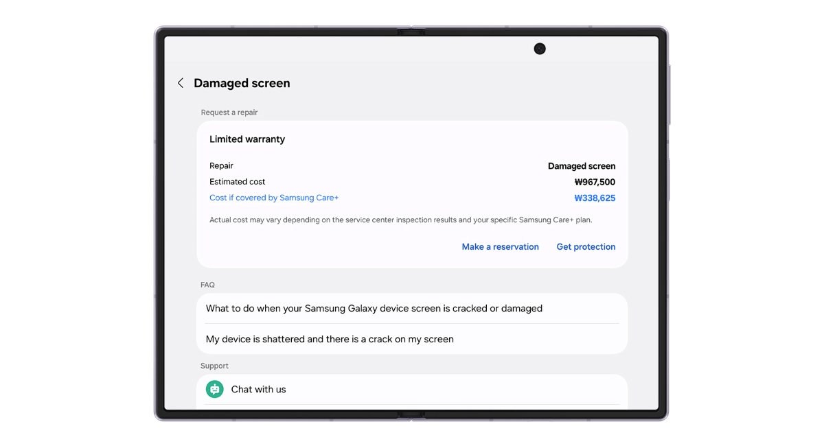 Samsung details the new Warranty and care menu in One UI 9