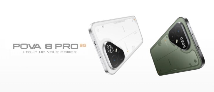 Tecno Pova 8 Pro unveiled with an Alive Matrix Display, P1
Graphic Chip, and 144FPS gaming support