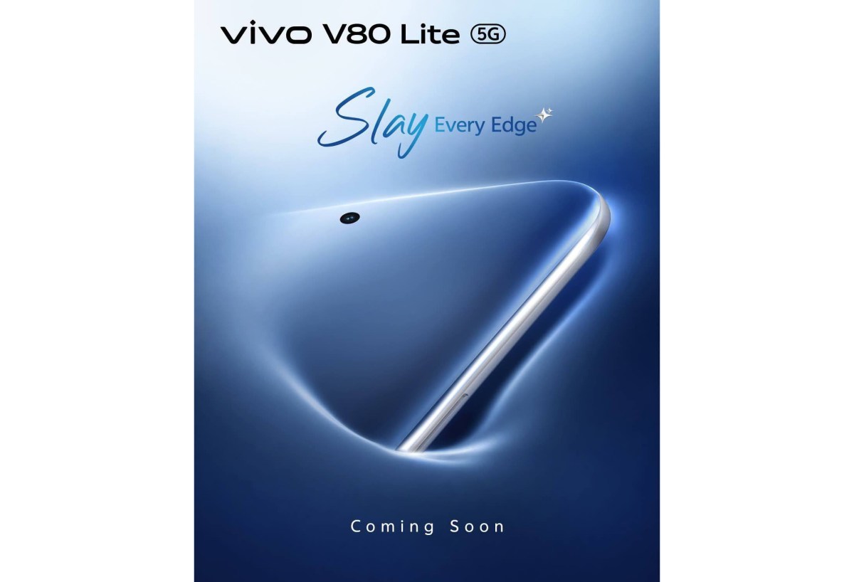 vivo V80 Lite teaser image shows part of its front design
