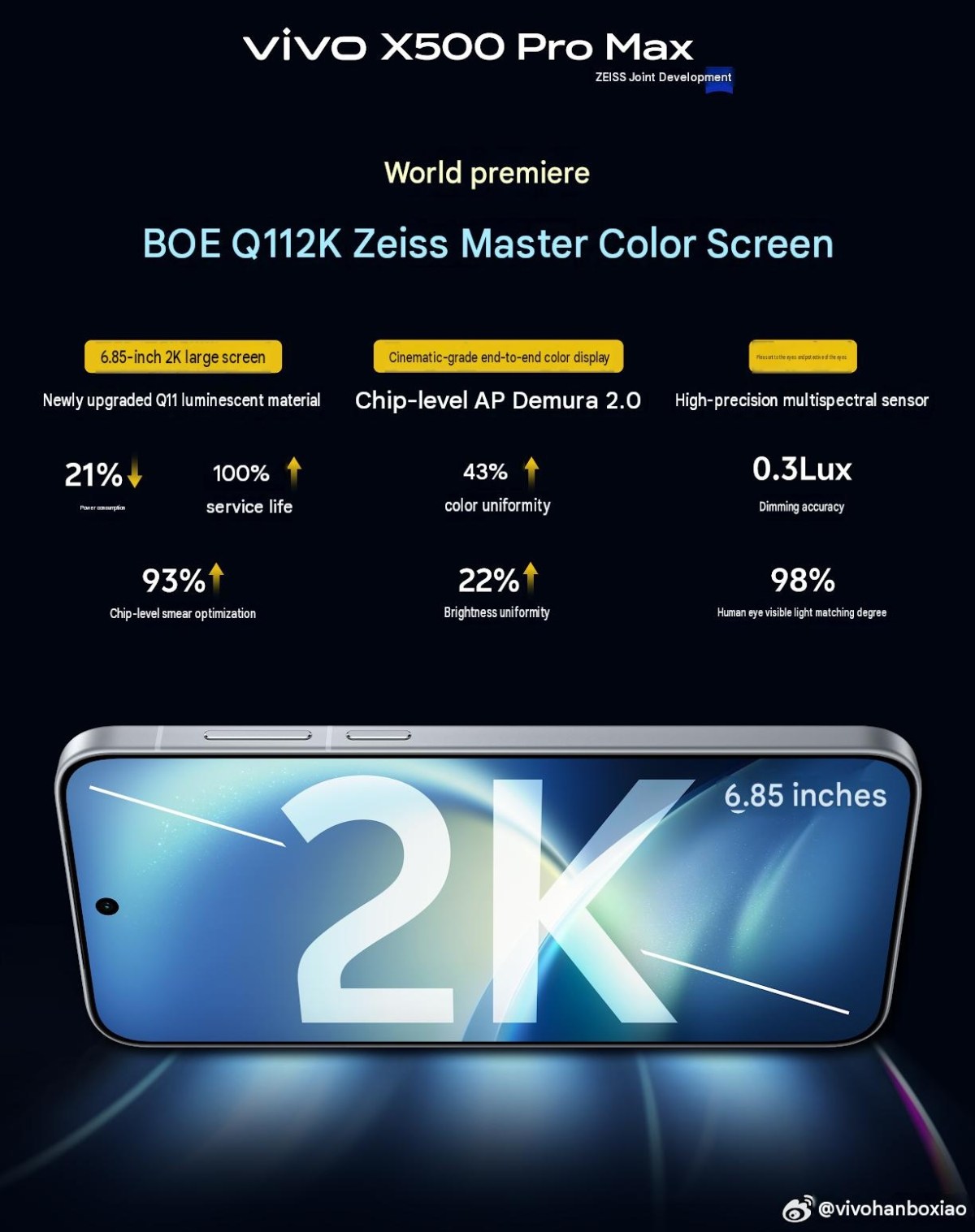 vivo X500 Pro Max display details revealed