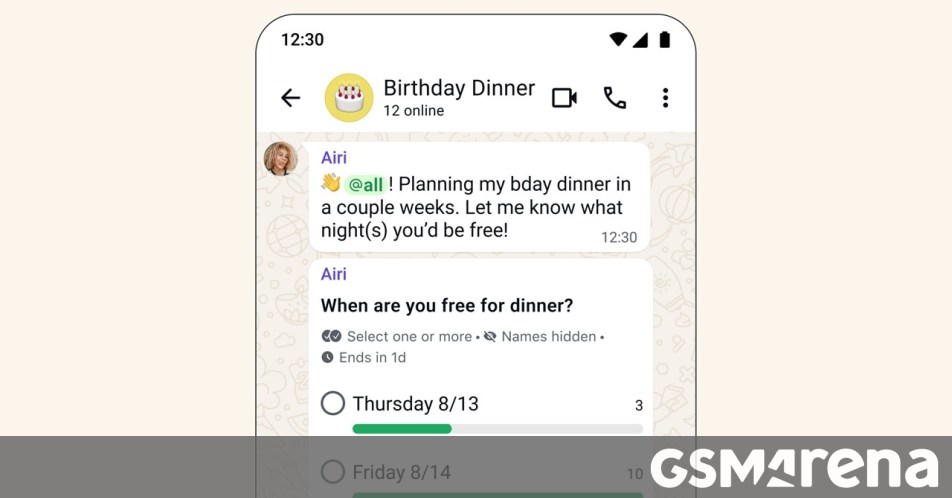 WhatsApp внедрил тег @all и новые инструменты для групповых чатов Интерфейс группового чата в WhatsApp