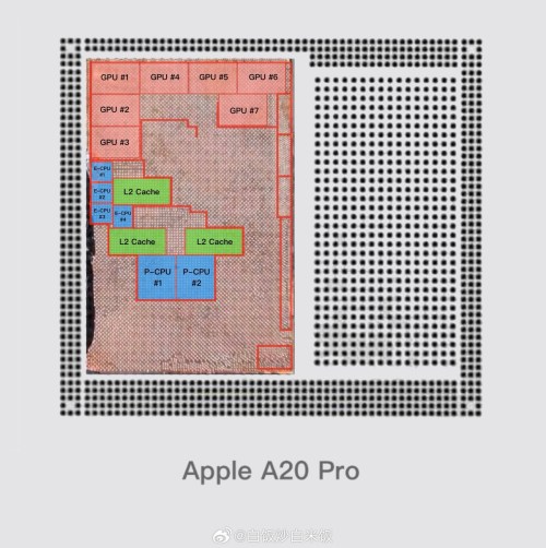 Leaked Apple A20 Pro diagram (Weibo)