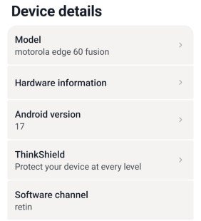 Motorola Edge 60 Fusion Android 17 update