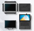 The Oukitel RG14-P laptop has a solar panel and a hot-swappable battery