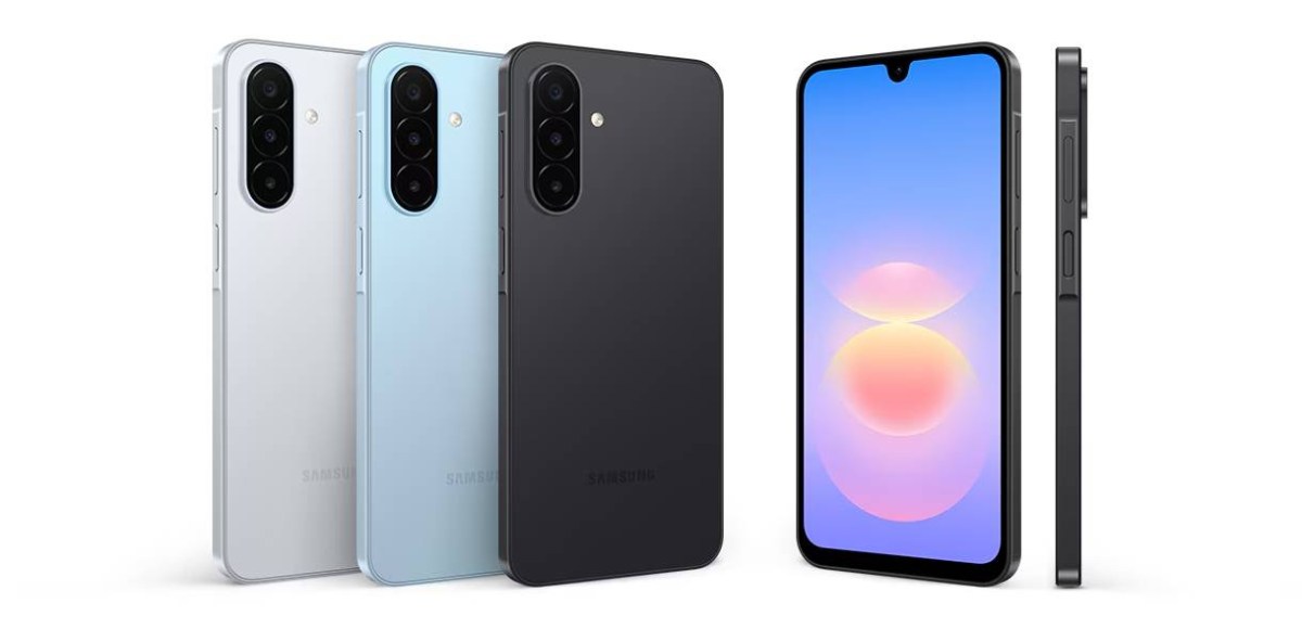 Samsung Galaxy A18 4G in Gray, Light Blue and Black