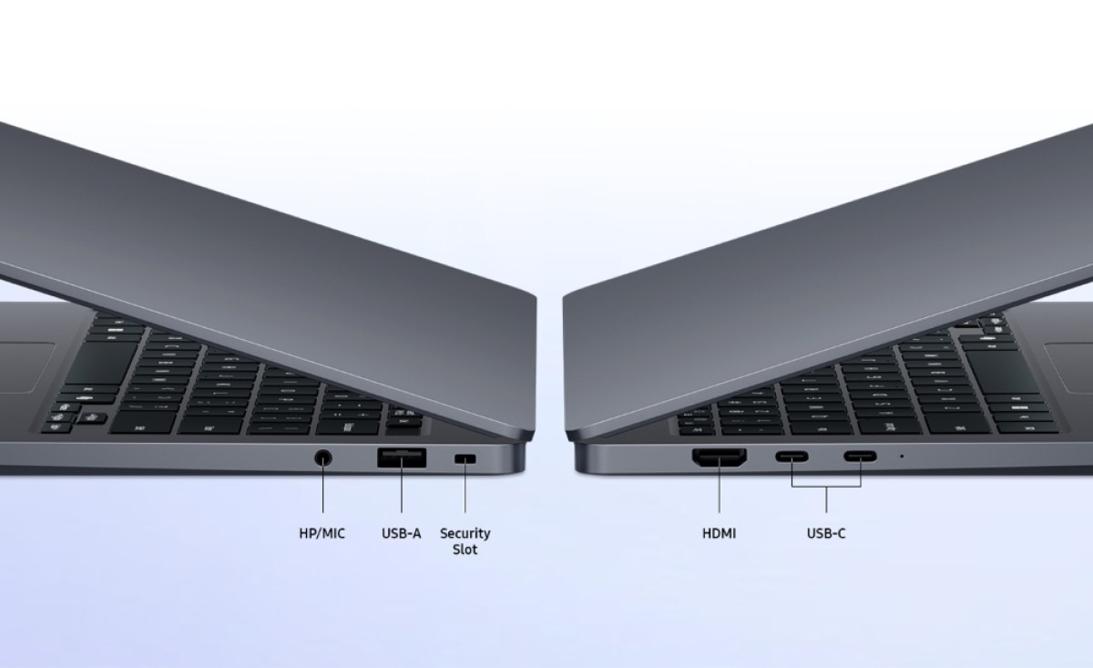 Samsung Galaxy Book6 ports: 3.5mm jack, USB-A, HDMI 1.4, 2x USB-C