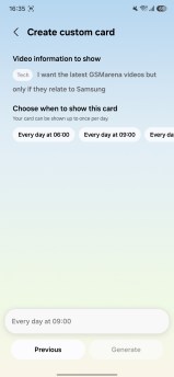 Creating custom Now Brief Cards on the Galaxy S26 FE