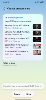 Creating custom Now Brief Cards on the Galaxy S26 FE