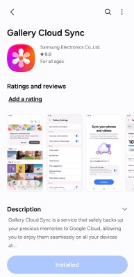 Samsung updated the Gallery Cloud Sync app to support backing up photos and videos to Google Photos