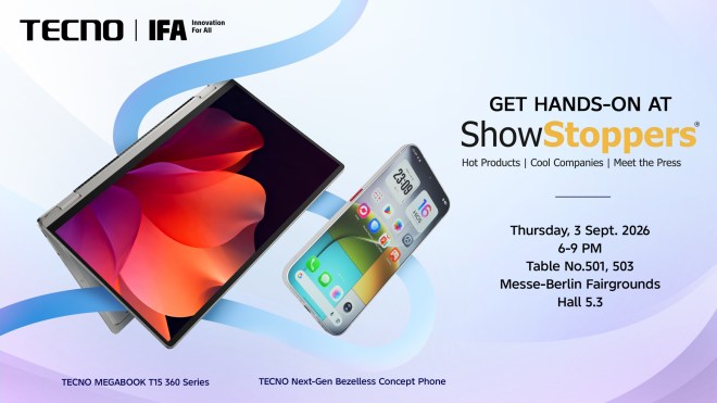 The Tecno Megabook T15 360 Pro and the Tecno Next-Gen Bezelless Concept Phone