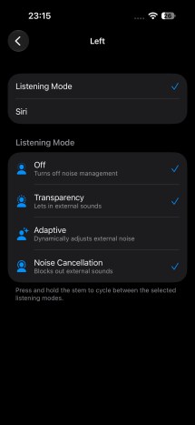 Gestures and other settings