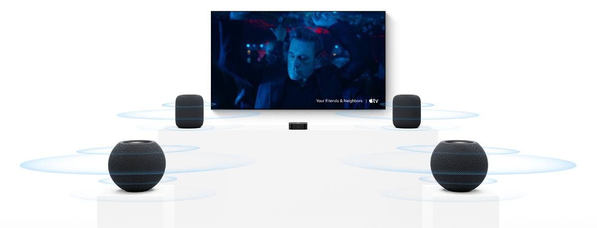Using four Apple speakers for surround sound