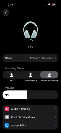Beats 360 settings on iOS