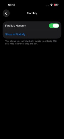 Beats 360 settings on iOS
