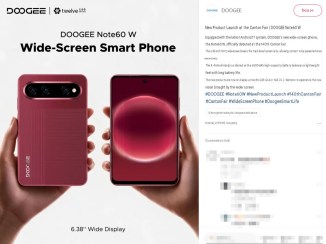 Doogee’s post about the Note60 W: machine translation