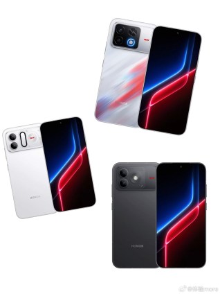 Honor Win2, Win2 RT, and Win Turbo2 renders (left) and live images (right)