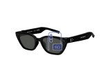 Cat-eye glasses with: gray