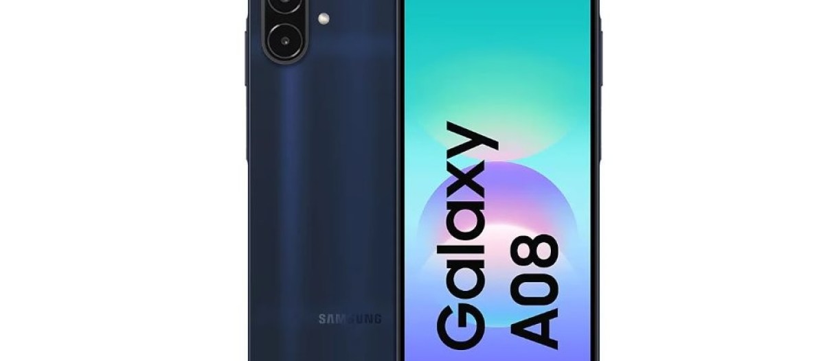 Samsung Galaxy A08 - tampilan sisi dan kamera