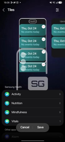 Galaxy Fit 4 tiles (source: SammyGuru)