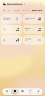 Devices and routines tabs