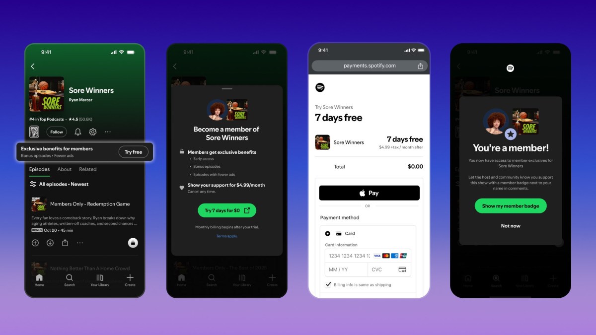 Spotify launches podcast Memberships, creators keep 90% of the revenue