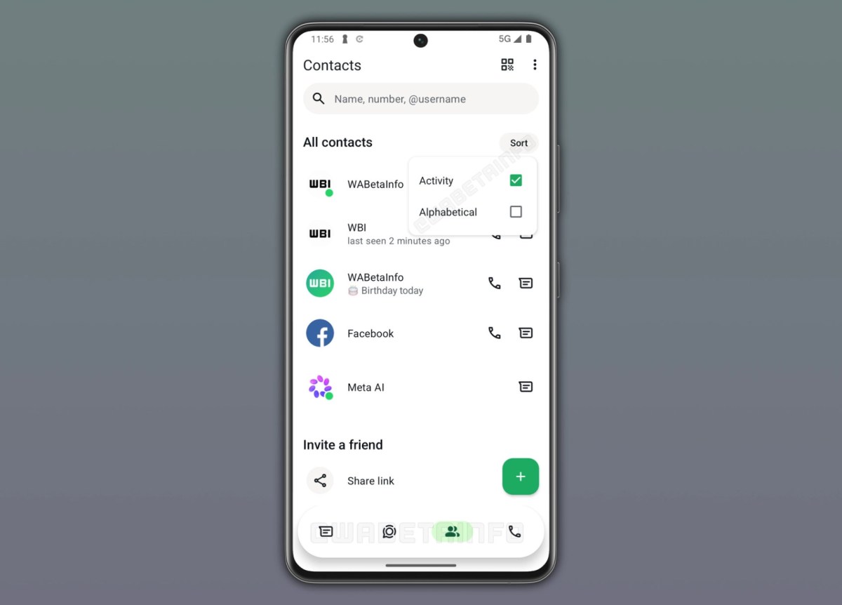 WhatsApp is creating a new Contacts tab in its app