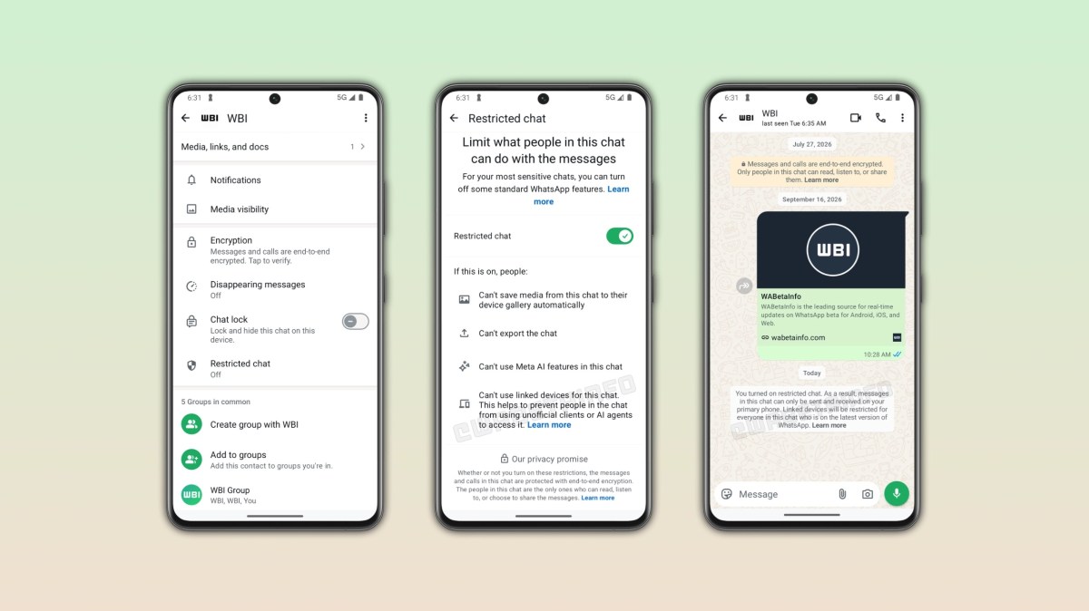 Restricted Chat on WhatsApp for Android