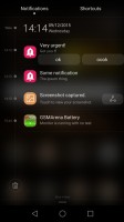 The notification area with toggles - Huawei G8 review
