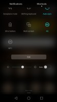The notification area with toggles - Huawei G8 review