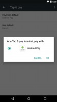 The Tap & pay menu features the new Android Pay service - Huawei Nexus 6p review