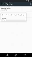 The Tap & pay menu features the new Android Pay service - Huawei Nexus 6p review