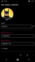 Editing a contact - Microsoft Lumia 550 review