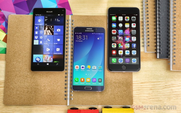 iPhone 6s Plus vs. Lumia 950 XL vs. Galaxy Note5