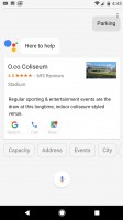 Google Assistant in action: asking about stadiums, the parking there, what's to eat nearby - Google Pixel XL review