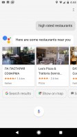 Google Assistant in action: asking about stadiums, the parking there, what's to eat nearby - Google Pixel XL review