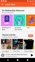 Play Music homescreen - Google Pixel XL review