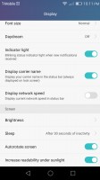 Various display settings - Huawei Honor 5x review