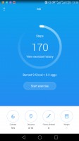 Health app homescreen - Huawei Mate 8 review