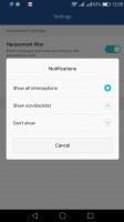 Configuring the harassment filter - Honor 7 Lite (5c) review