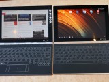 A couple of Yoga Books: Android Marshmallow on the right - IFA 2016 Lenovo
