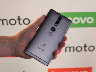 The back of the Lenovo Phab2 Pro holds three cameras