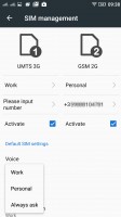Dual-SIM settings - Lenovo Vibe K5 Plus review