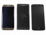 From left to right: Samsung Galaxy S7 edge, Galaxy Note7, Moto Z Force - Moto Z Force Droid Edition Review