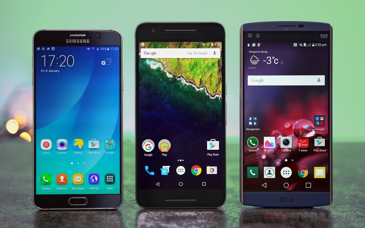 Nexus 6P vs. LG V10 vs. Galaxy Note5