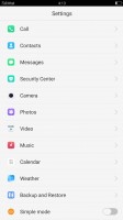 Settings interface and rather chaotic app settings placement - Oppo F1 Plus review