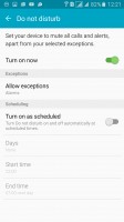 Do Not Disturb mutes all but the most important notifications - Samsung Galaxy A5 (2016) review