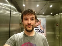 Selfie samples: elevator (a must for selfie lovers, but crazy difficult light) - Sony Xperia X Performance review