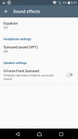 Audio settings - Sony Xperia X review