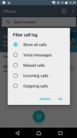 Call log filtering - Sony Xperia XA Ultra review